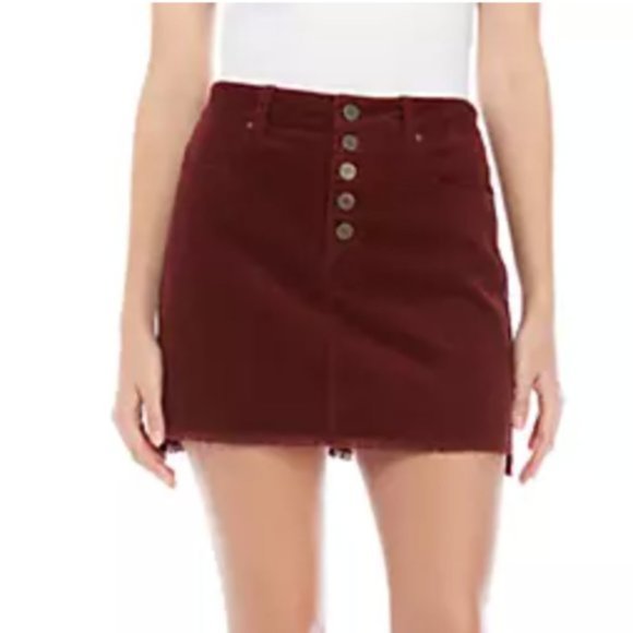 Indigo Rein Dresses & Skirts - ANTHROPOLOGIE corduroy mini skirt INDIGO REIN: Button Mini Skirt burnt orange